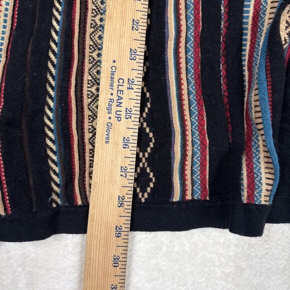 ORVIS Sweater Womens M Cardigan Wool Blend Striped Southwest Blanket - Picture 7 of 8